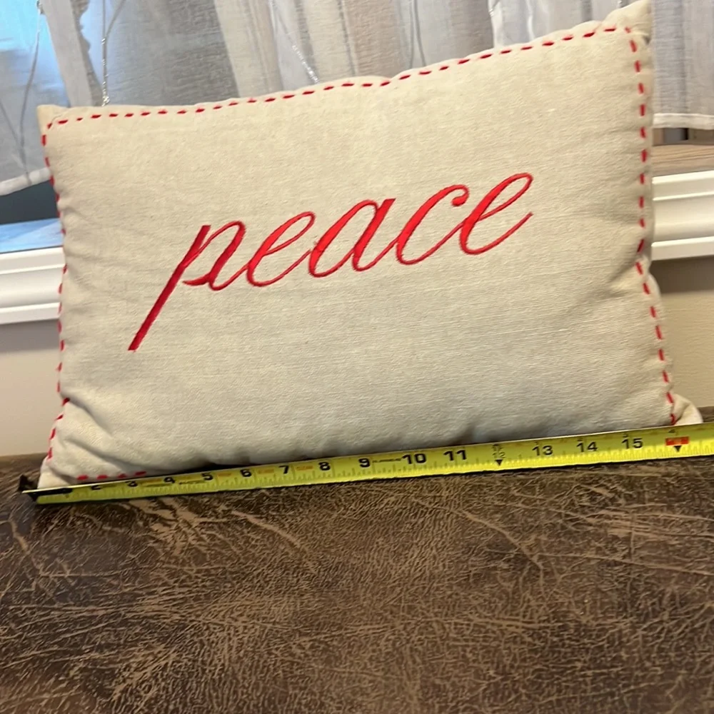 Peace Christmas/Holiday Pillow - 17x11 - Picture 3 of 5